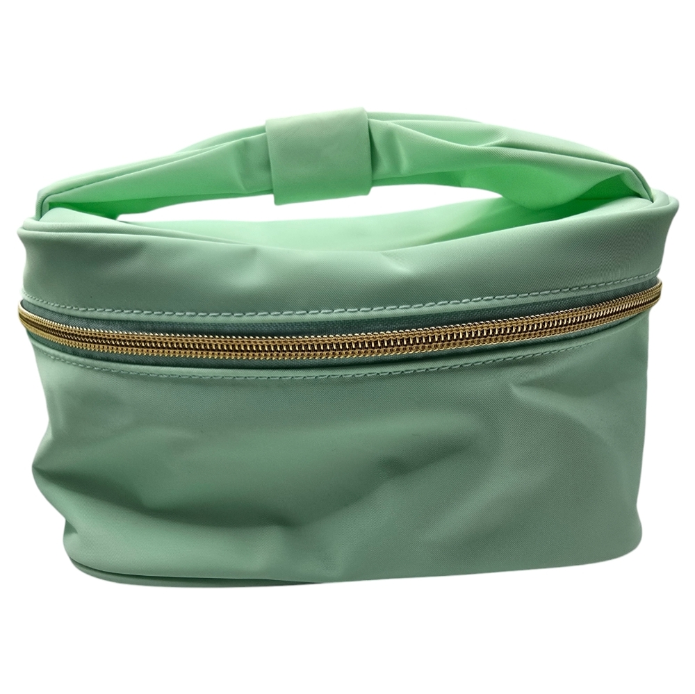 New With Tag Nellie Nylon Pouch Travel Toiletry Makeup Bag W/ Bow Handle Zip Up